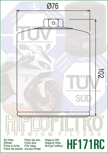 Časově Omezené Olejový filtr HIFLOFILTRO HF171BRC Racing