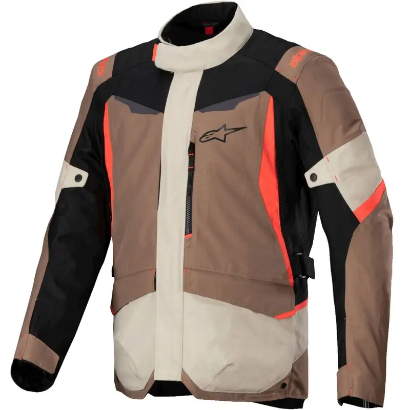 Bunda na motorku Alpinestars ST-1 Waterproof khaki-pískovo-černo-fluo červená Nová Kolekce