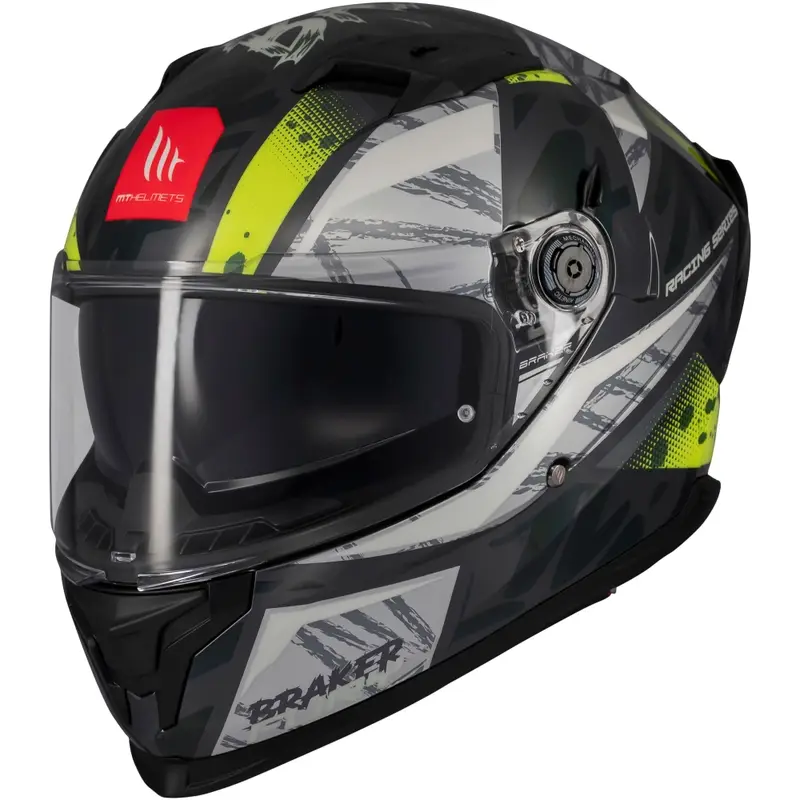 Koupit Online Integrální helma na motorku MT Braker SV Fury šedo-fluo žlutá