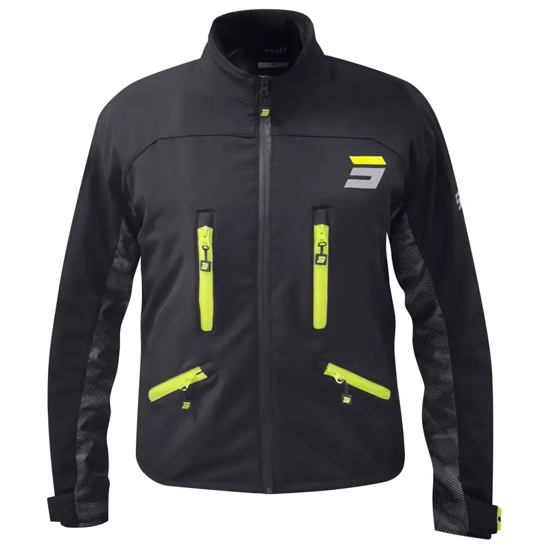Bunda na motorku Shot Climatic černo-fluo žlutá Levný