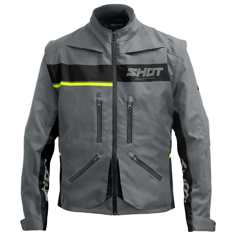 Bunda na motorku Shot Contact Assault 2.0 šedo-fluo žlutá Cenově Výhodný