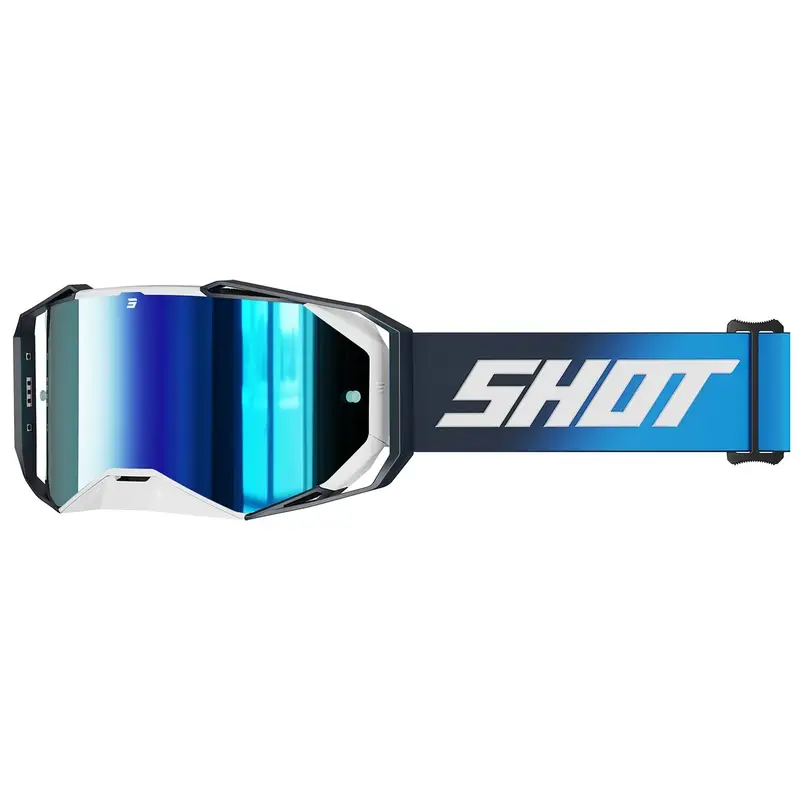 Motokrosové brýle Shot Lite Solid modré s modrým iridiovým plexi Akce