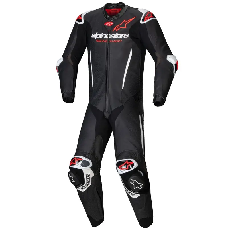 Jednodílná kožená kombinéza na motorku Alpinestars GP-R7 Tech-Air ready/kompatibilní černo-bílo-fluo červená Kup Teď