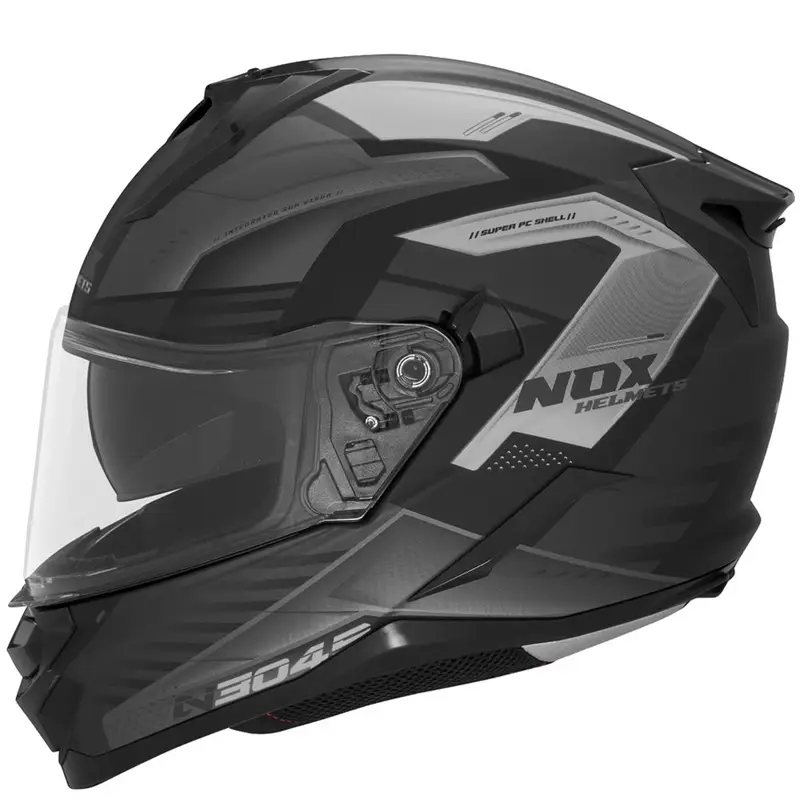 Integrální helma na motorku NOX N304S CARVER matná černo-titanová Výhodná Nabídka