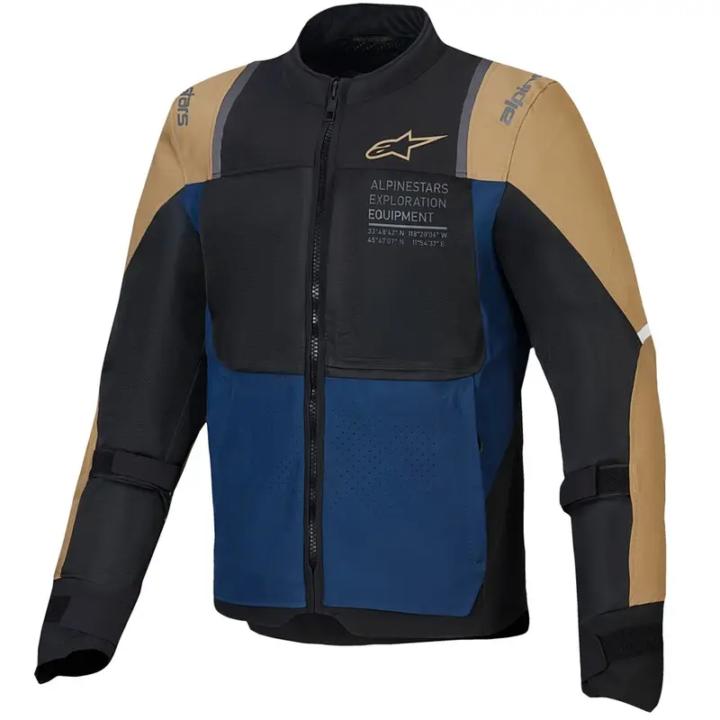 Bunda na motorku Alpinestars ST-2 Air tmavě modro-tmavě khaki-černá Levný