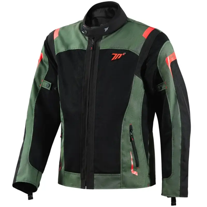 Bunda na motorku Seventy Degrees SD-JT66 Sahara khaki-červená Akce