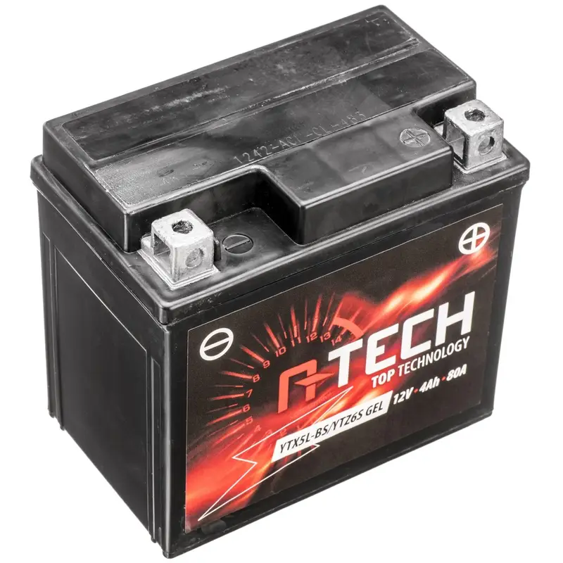 Hit Sezóny Gelová baterie A-TECH 12V, YTX5L-BS/YTZ6S, 4Ah, 80A, bezúdržbová