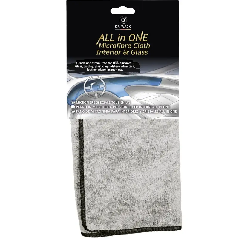 Utěrka z mikrovlákna pro skla a interiér Dr. Wack All in One Microfibre cloth šedá Nová Kolekce