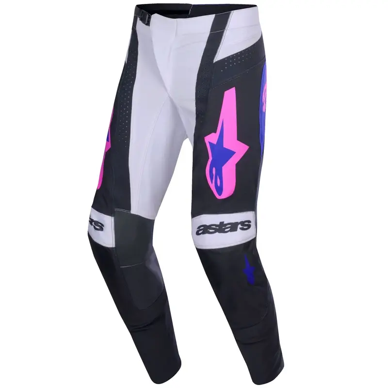 Motokrosové kalhoty Alpinestars Techstar Knif černo-světle šedo-fialové Vrácení Zdarma