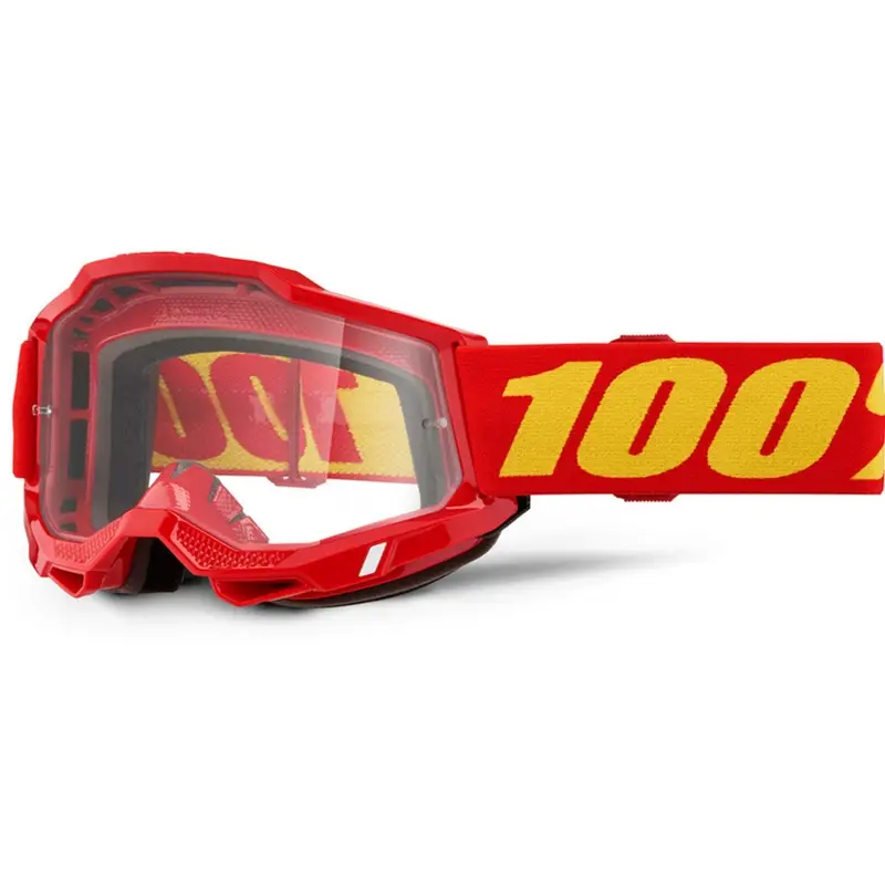 Motokrosové brýle 100% Accuri 2 červené s čirým plexi Zlevněný