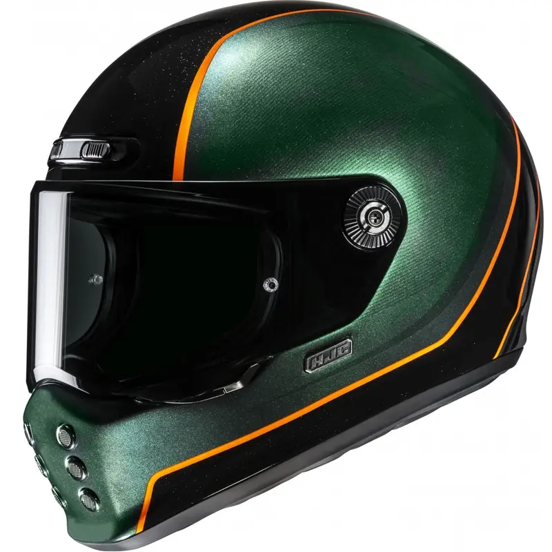 Cenový Hit Integrální helma na motorku HJC V10 Hodu MC47 zeleno-černo-oranžová