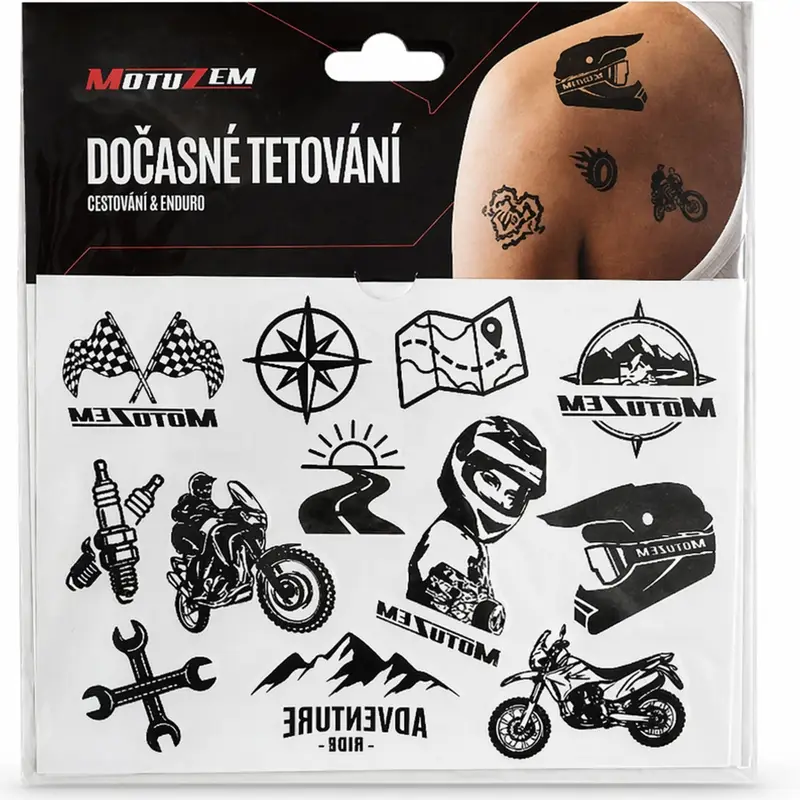 Dočasné tetování MotoZem Cestování & Enduro Ihned K Objednání