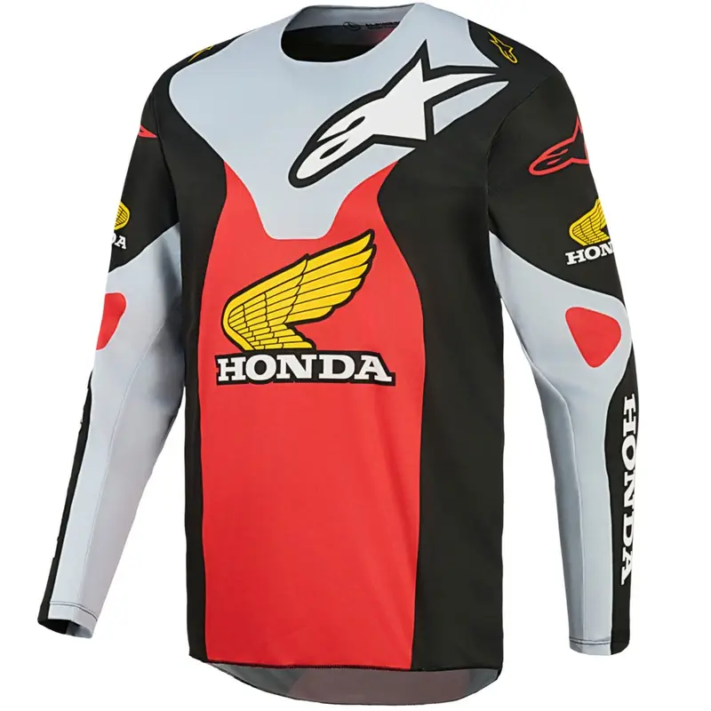 Dokud Zásoby Vydrží Motokrosový dres Alpinestars Racer Veil Honda černo-šedo-červeno-žlutý