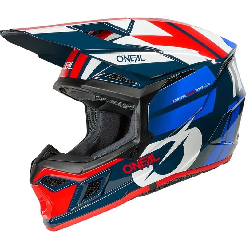 Motokrosová helma O´Neal 3SRS Ride modro-bílo-červená Vysoce Kvalitní