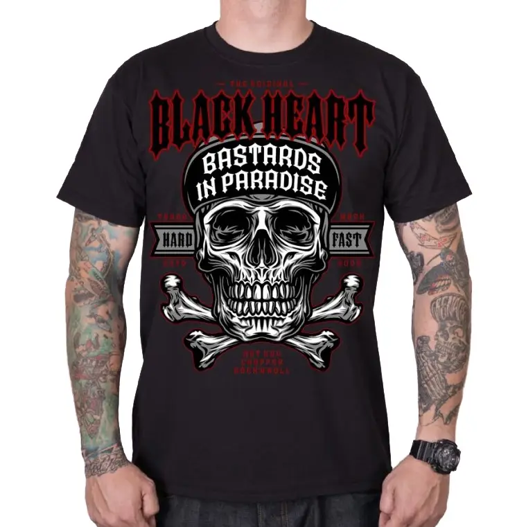 Pánské triko Black Heart Bastard In Paradise černé Cenová Bomba