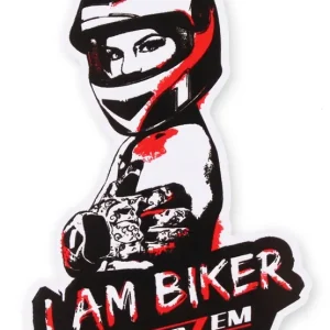 Akční Nabídka Nálepka MotoZem I Am Biker - Woman