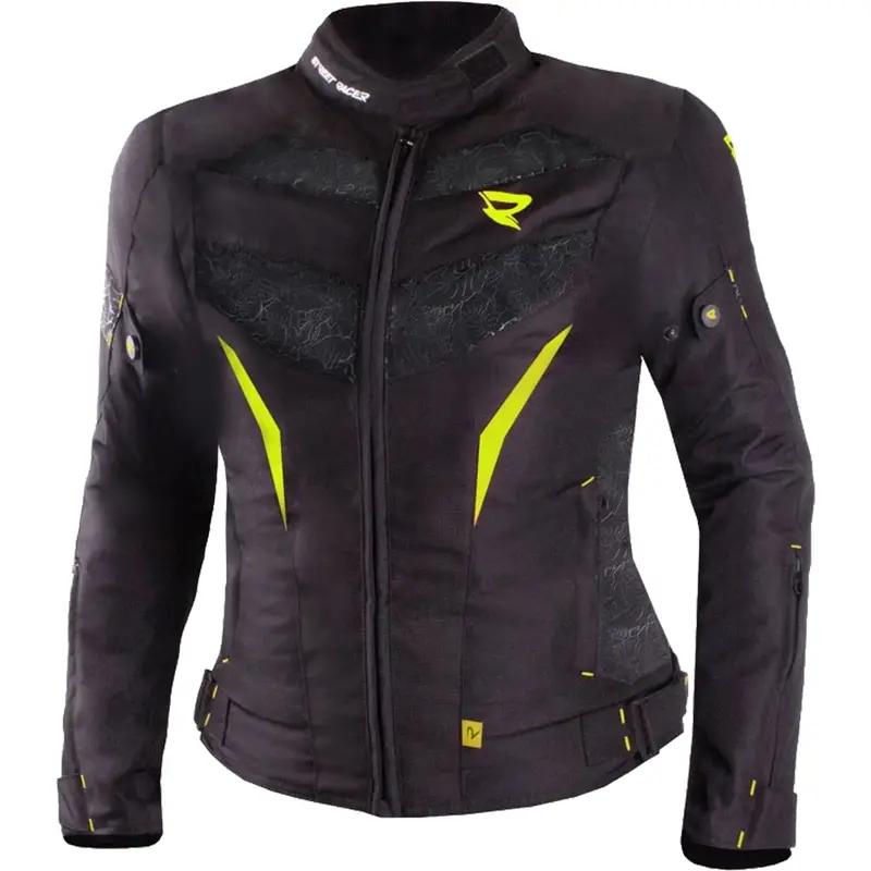 Horká Nabídka Dámská bunda na motorku Street Racer Rose černo-fluo žlutá