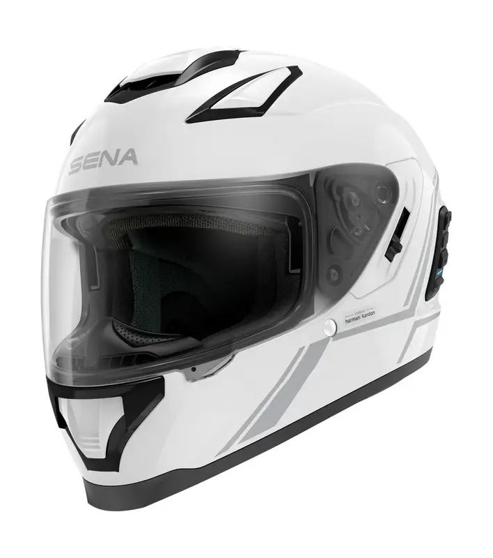 Finální Výprodej Integrální přilba na motorku s Mesh headsetem SENA Stryker bílá lesklá