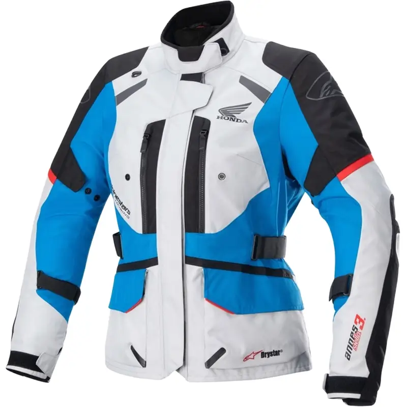 Cenový Hit Dámská bunda na motorku Alpinestar Stella Andes Drystar Honda šedo-černo-modro-červená 23