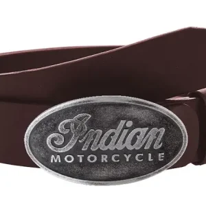 Kožený moto opasek se sponou Indian Motorcycle hnědý Ověřený