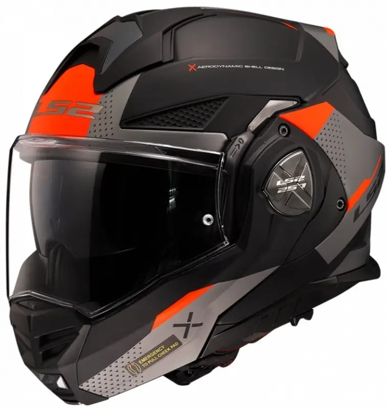 Překlápěcí přilba na motorku LS2 FF901 Advant X Oblivion černo-červeno-titanová Akční Nabídka