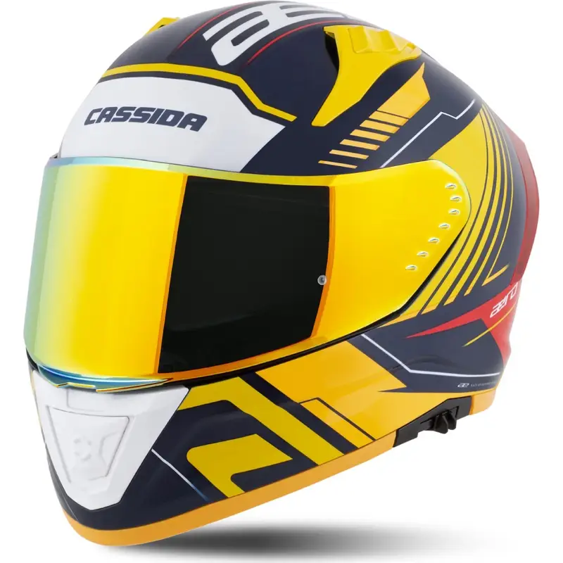 Ihned K Objednání Integrální helma na motorku Cassida Aero Drome modro-fluo žluto-oranžovo-červeno-světle modro-bílá