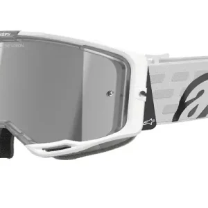 Výhodná Nabídka Motokrosové brýle Alpinestars Vision 8 Corp bílé se zrcadlovým stříbrným zorníkem