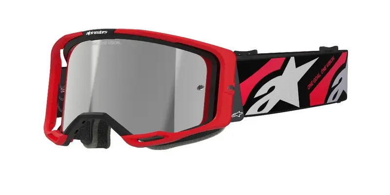 Pouze Dnes Motokrosové brýle Alpinestars Vision 8 Luar červeno-černé se zrcadlovým stříbrným zorníkem