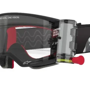 Výprodej Motokrosové brýle Alpinestars Supertech Corp ROLL-OFF Wide Vision černo-šedé s čirým zorníkem