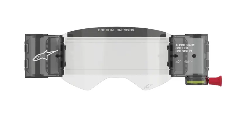 Náhradní sada Alpinestars Roll-Off Wide Vision k brýlím Supertech čiré plexi s čepy pro strhávací slídy Originální