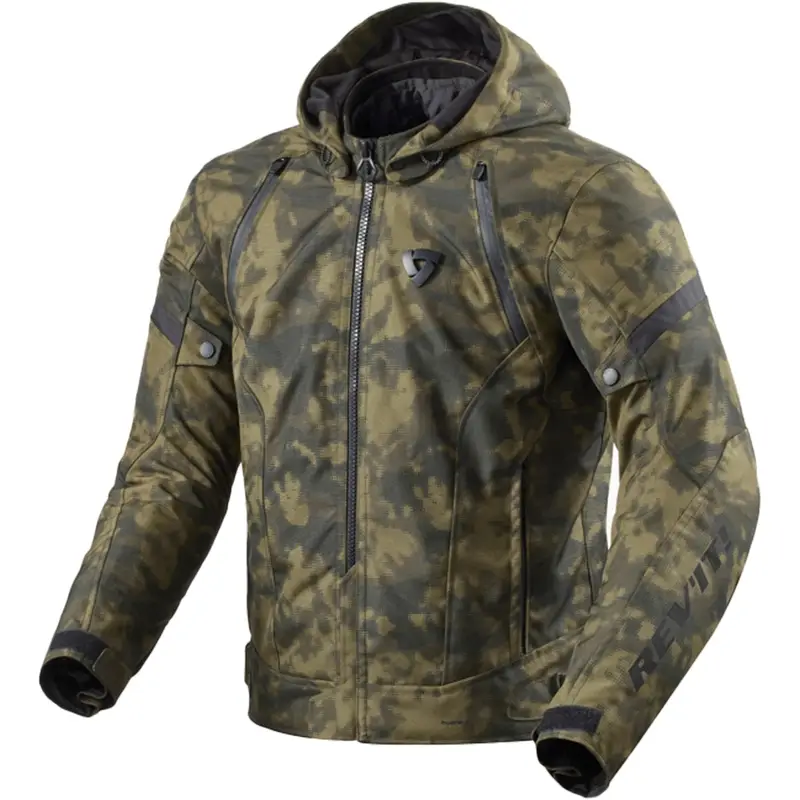 Víkendová Akce Bunda na motorku Revit Flare 3 H2O camo tmavě zelená