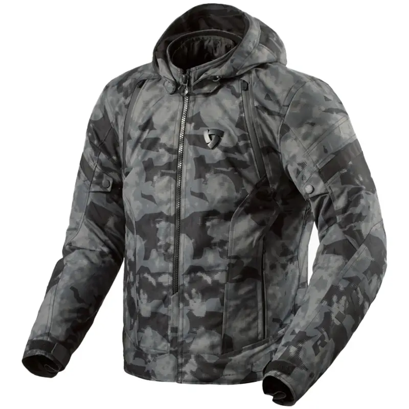 Bunda na motorku Revit Flare 3 H2O camo tmavě šedá Hit Sezóny