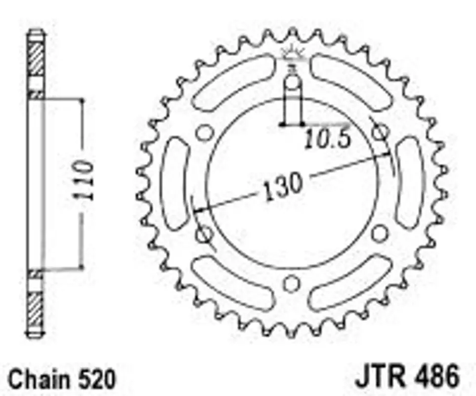 Novinka Řetězová rozeta JT JTR 486-44 44 zubů, 520