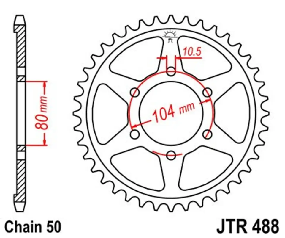 Řetězová rozeta JT JTR 488-38 38 zubů, 530 Akce