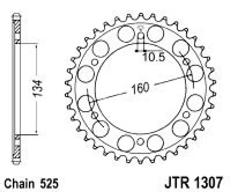 Originální Řetězová rozeta JT JTR 1307-42 42 zubů, 525