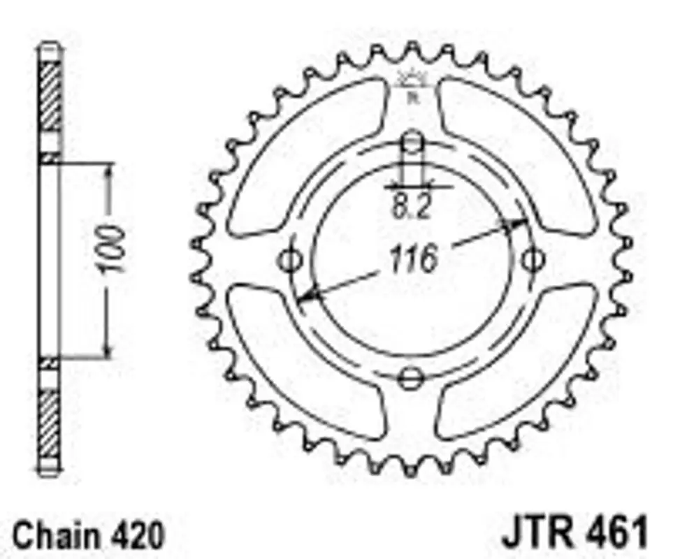 Řetězová rozeta JT JTR 461-50 50 zubů, 420 Poslední Šance