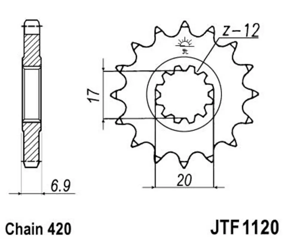 Nejprodávanější Řetězové kolečko JT JTF 1120-11 11 zubů, 420
