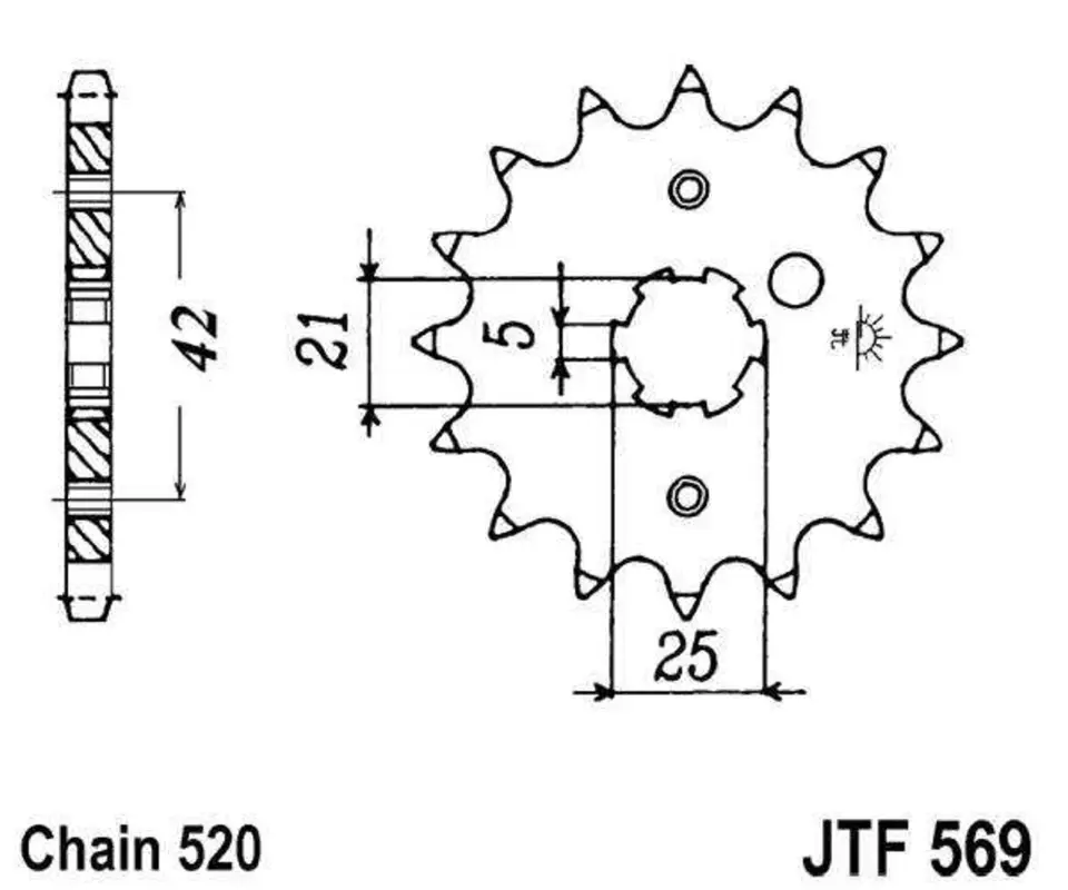 Řetězové kolečko JT JTF 569-14 14 zubů, 520 Sleva