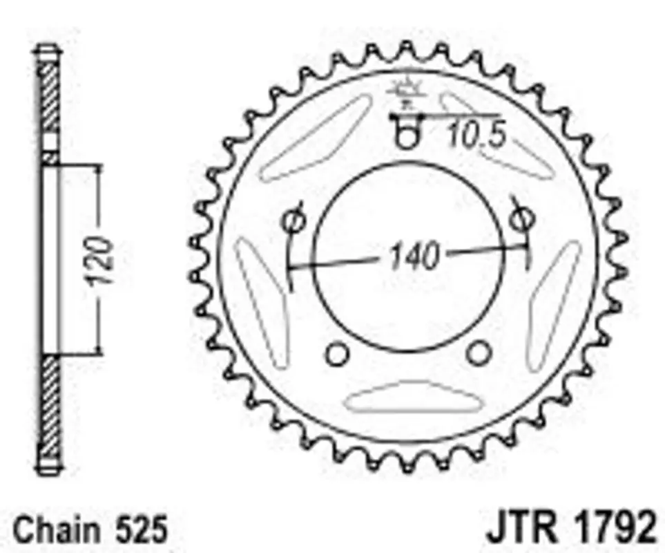 Speciální Cena Řetězová rozeta JT JTR 1792-47 47 zubů, 525
