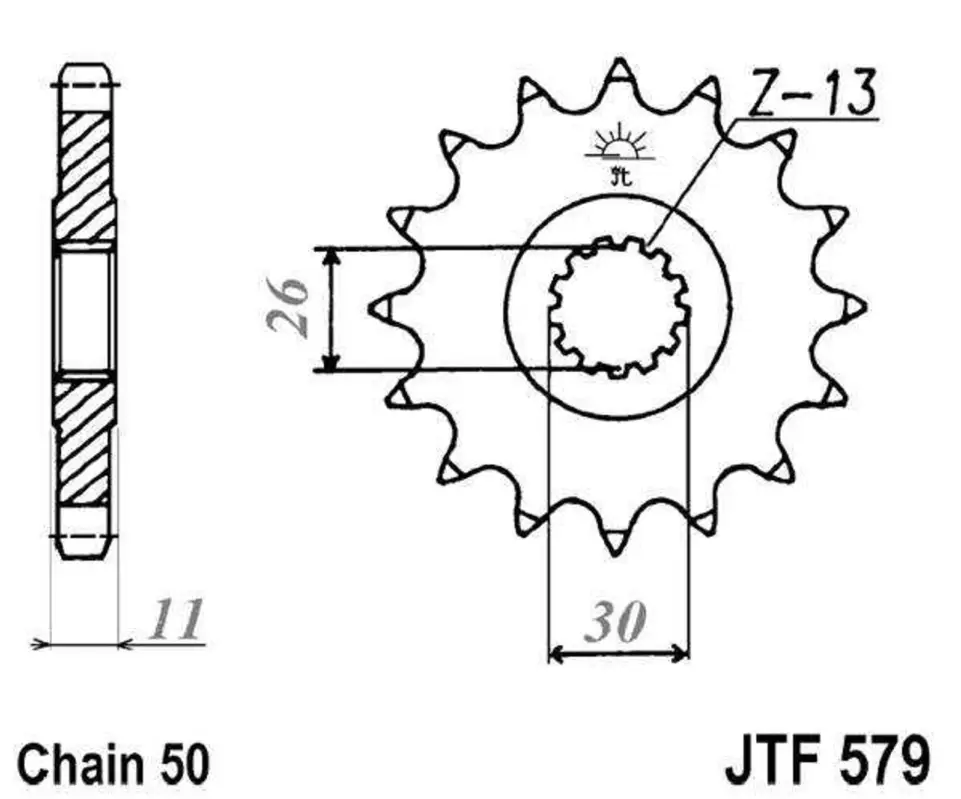 Řetězové kolečko JT JTF 579-15 15 zubů, 530 Horká Nabídka