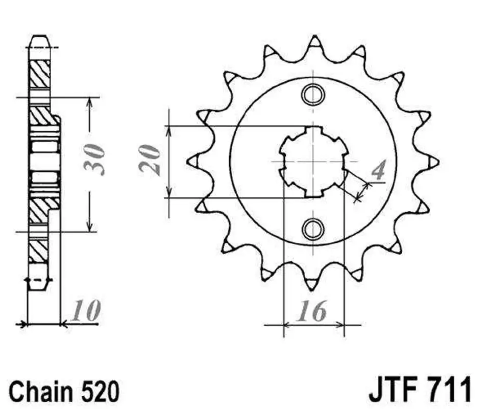 Řetězové kolečko JT JTF 711-13 13 zubů, 520 Nová Kolekce