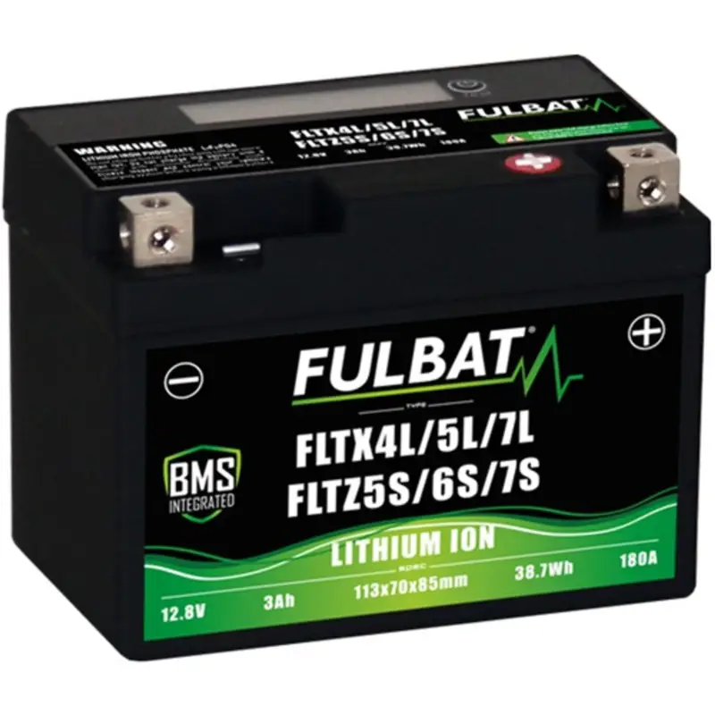 lithiová baterie LiFePO4 YTX4L-BS FULBAT 12V, 1,6Ah, 110A, 0,36 kg, 113x70x85 mm nahrazuje typy: (CTZ5S-BS, CBTX4L-BS, CBTX5L-BS) Akční Cena