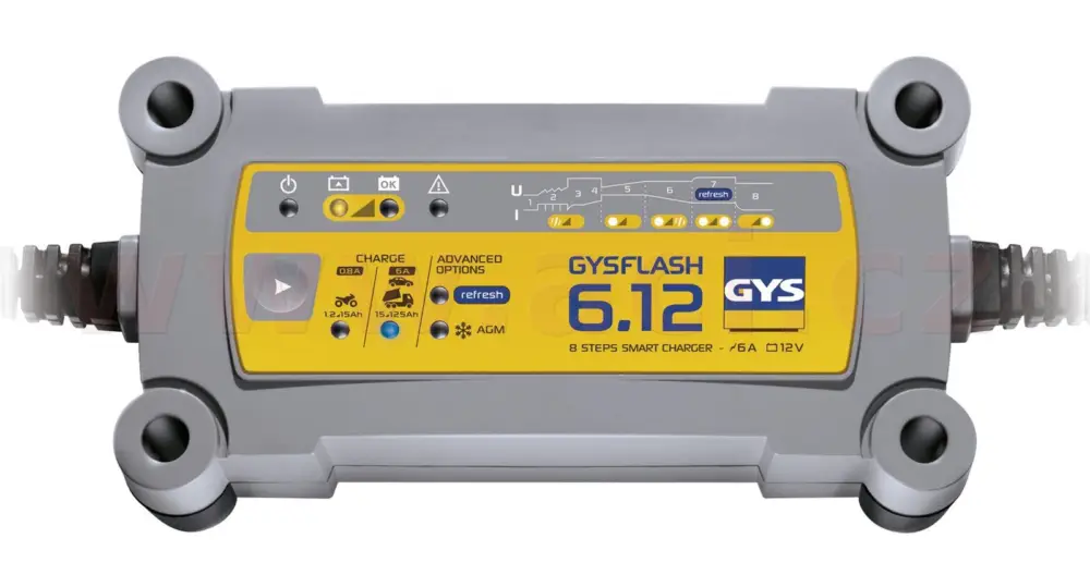 Nejprodávanější nabíječka GYSFLASH 6.12 s funkcí CAN-BUS 12 V, 125 Ah, 6 A