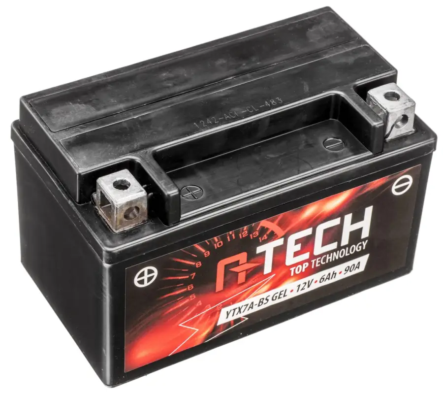 baterie 12V, YTX7A-BS GEL, 6Ah, 90A, bezúdržbová GEL technologie 150x87x94, A-TECH (aktivovaná ve výrobě) Přímo Od Výrobce