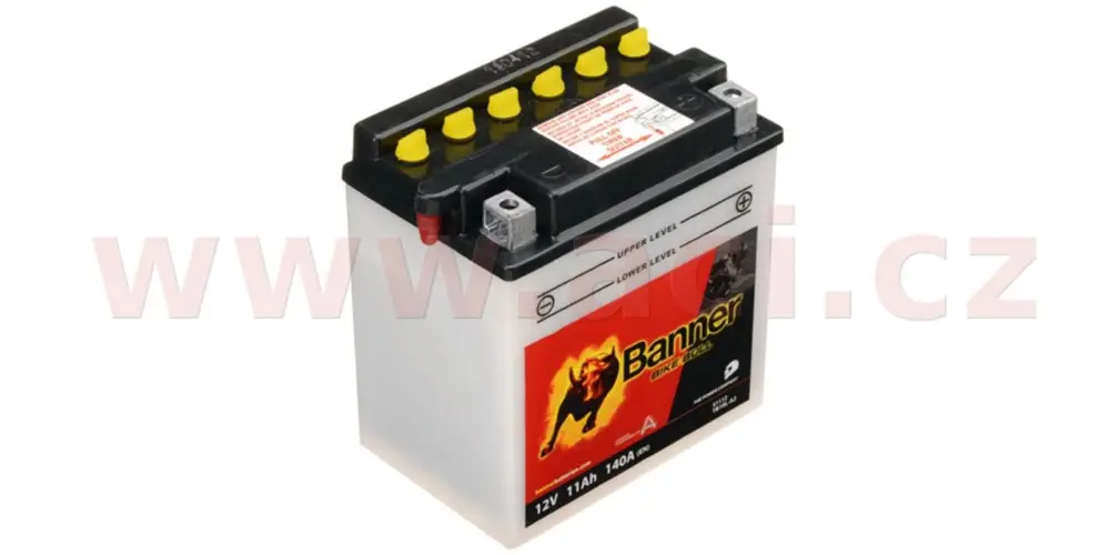 baterie 12V, YB10 l-A2, 11Ah, 140A, BANNER Bike Bull 135x90x145 Aktuální