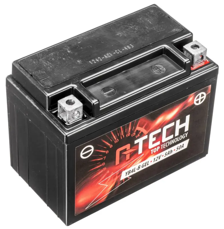baterie 12V, YB4L-B GEL, 5Ah, 50A, bezúdržbová GEL technologie 120x70x92, A-TECH (aktivovaná ve výrobě) Zlevněný