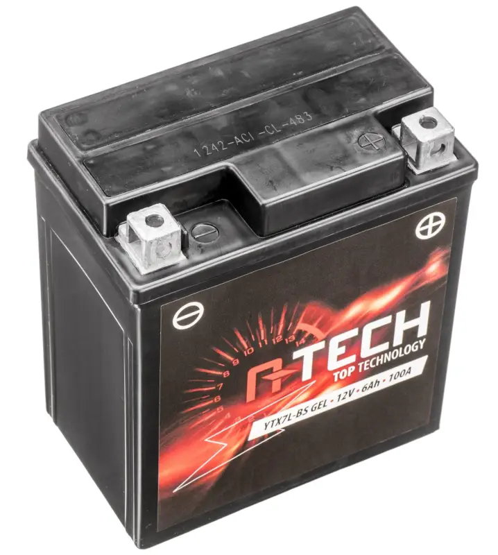 baterie 12V, YTX7L-BS GEL, 6Ah, 100A, bezúdržbová GEL technologie 113x70x130, A-TECH (aktivovaná ve výrobě) Kup Teď