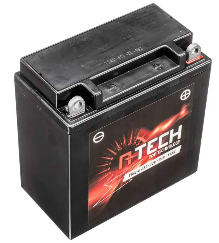 Vysoce Kvalitní baterie 12V, YB9L-B GEL, 9Ah, 115A, bezúdržbová GEL technologie 135x75x139, A-TECH (aktivovaná ve výrobě)