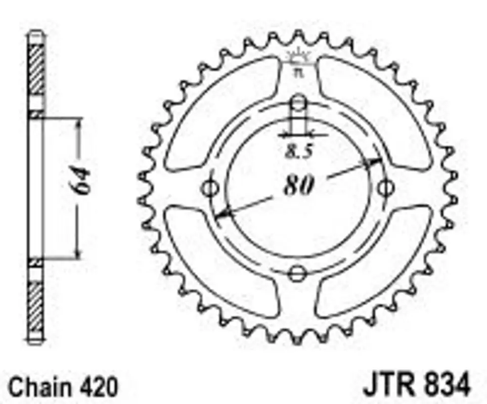 Řetězová rozeta JT JTR 834-25 25 zubů, 420 Výhodná Nabídka