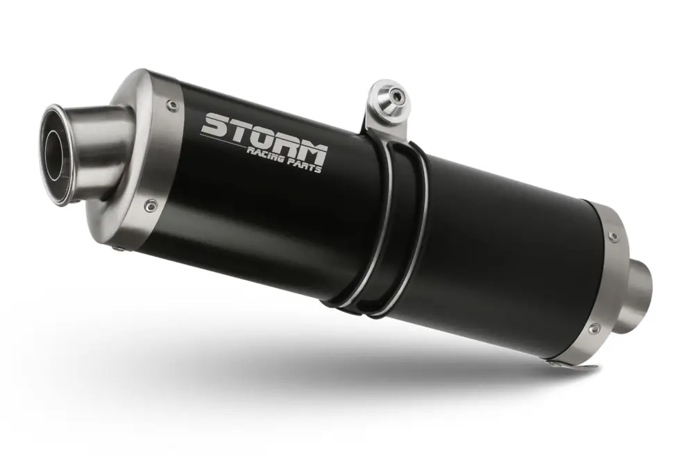 Výfuk kompletní 1x1 STORM OVAL H.060.LX1B Černá ocel Ověřený